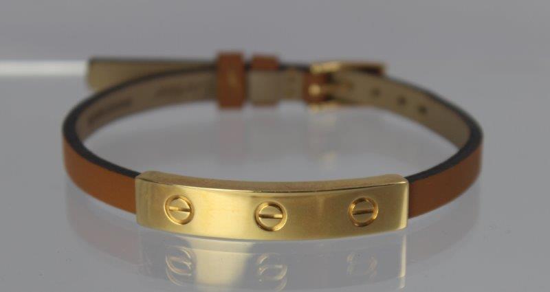 Cartier 18k Gold & Leather 