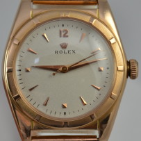 Rolex 18k Rose Gold Bubbleback Watch c.1949